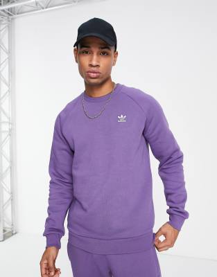 adidas originals trefoil essentials logo sweatshirt in purple