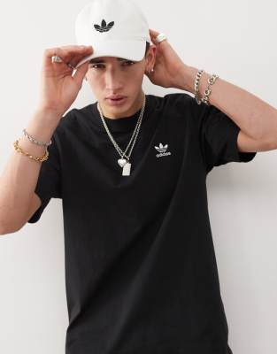 adidas Originals - Trefoil Essentials - T-shirt à logo trèfle - Noir