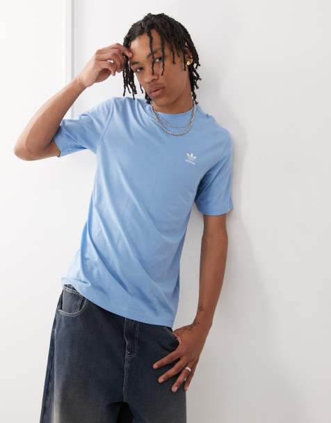 adidas Originals – Trefoil Essentials – T-Shirt in Blau - view 1