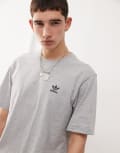 [adidas Originals] adidas Originals Trefoil Essentials t-shirt in grey XS Medium grey heather