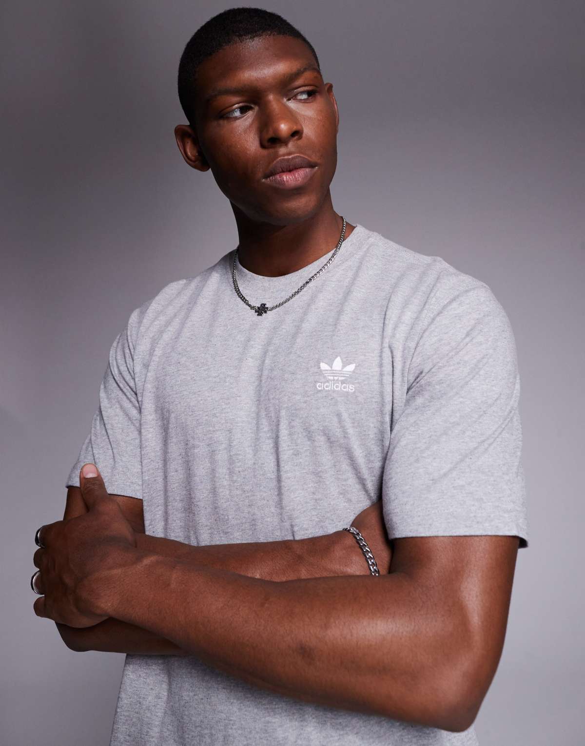 adidas Originals Trefoil Essentials t-shirt in grey