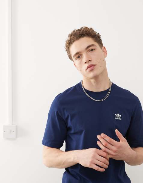 adidas Originals – Trefoil Essentials – T-Shirt in Marineblau - view 1