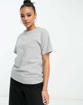 adidas Originals Trefoil Essentials t-shirt in medium grey
