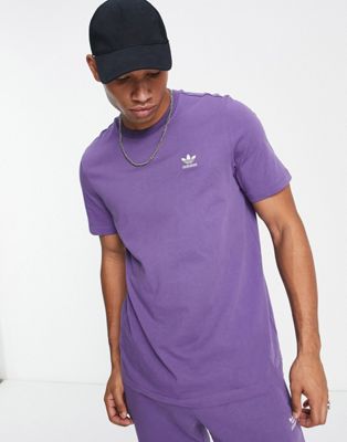 adidas Originals Trefoil Essentials t-shirt in purple  - ASOS Price Checker
