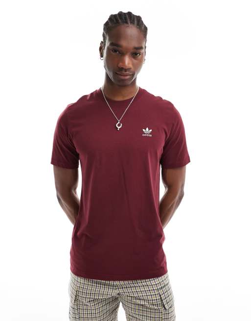 adidas Originals - Trefoil Essentials - T-shirt met logo in bordeauxrood