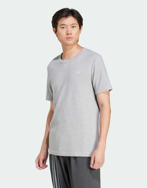 adidas Originals - Trefoil Essentials - T-shirt met wafelstructuur in grijs gemêleerd