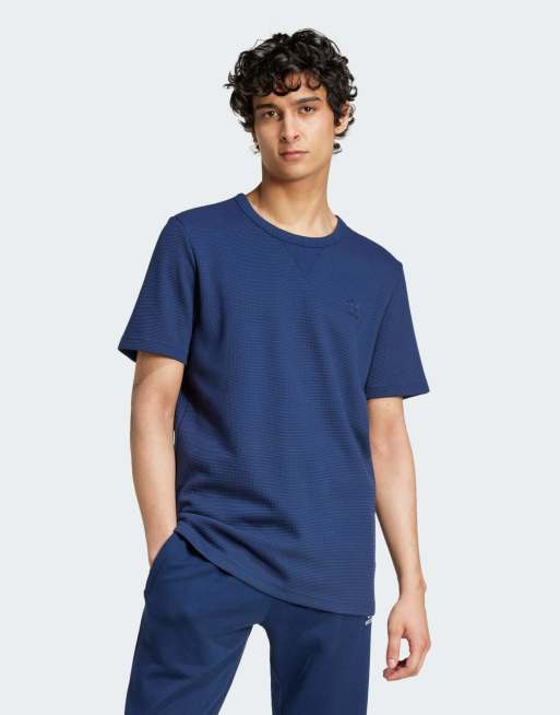adidas Originals - Trefoil Essentials - T-shirt met wafelstructuur in indigo