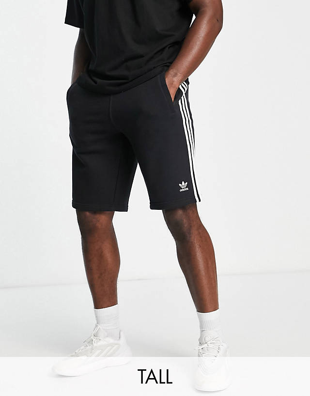 adidas Originals - trefoil essentials tall logo 3 stripe shorts in black