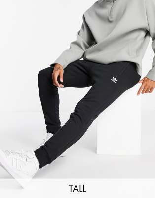 adidas Originals Trefoil Essentials Tall logo joggers in black