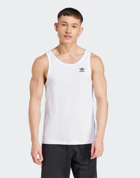 adidas Originals Trefoil essentials tank top in white - view 1