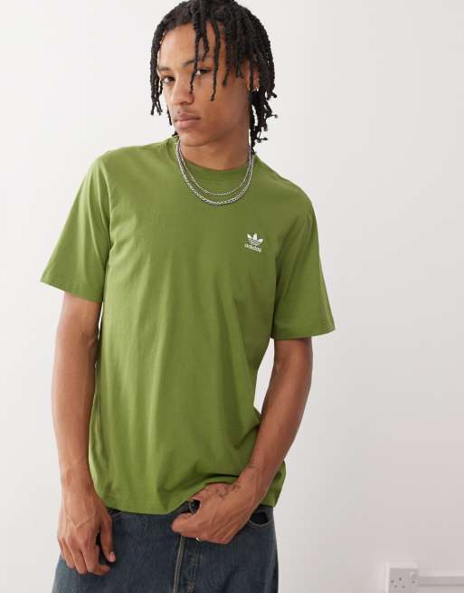 adidas Originals Trefoil essentials tee in tech olive