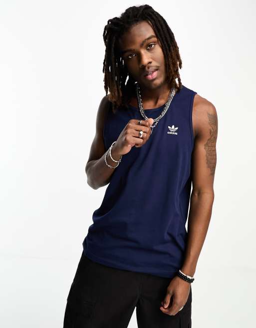 adidas Originals - Trefoil Essentials - Top senza maniche blu scuro
