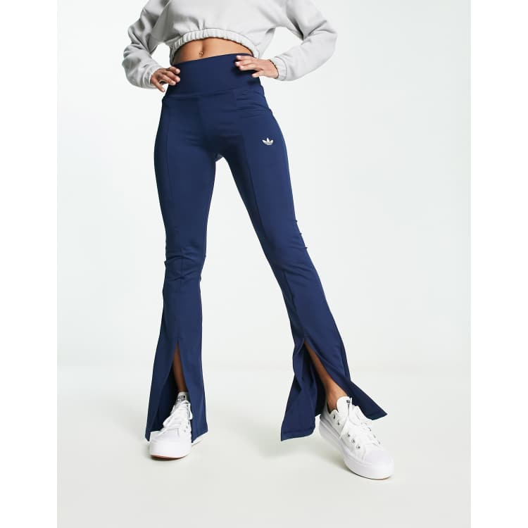 adidas Originals Trefoil flared pants in navy