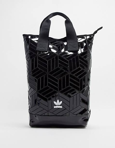 adidas Originals trefoil geometic shopper bag in black