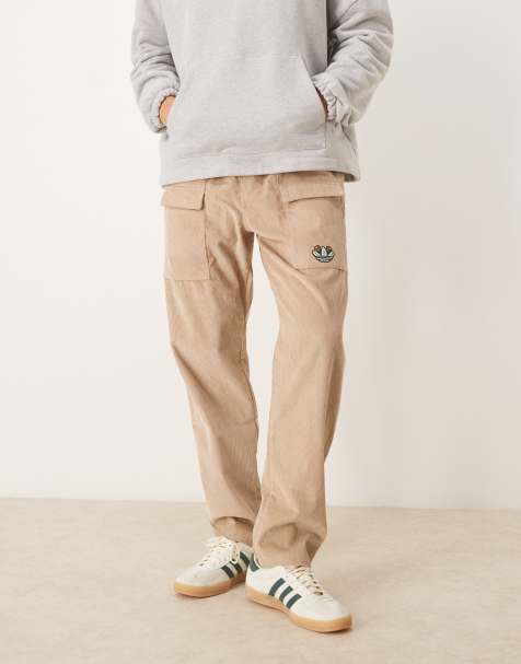 adidas Originals Trefoil graphic pants in brown