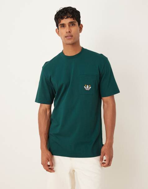 adidas Originals Trefoil graphic t-shirt in dark green - view 1