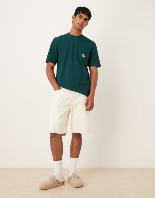 adidas Originals Trefoil graphic t-shirt in dark green