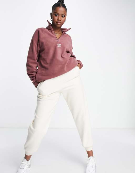 Adidas originals trefoil shop half-zip sweatshirt - women's