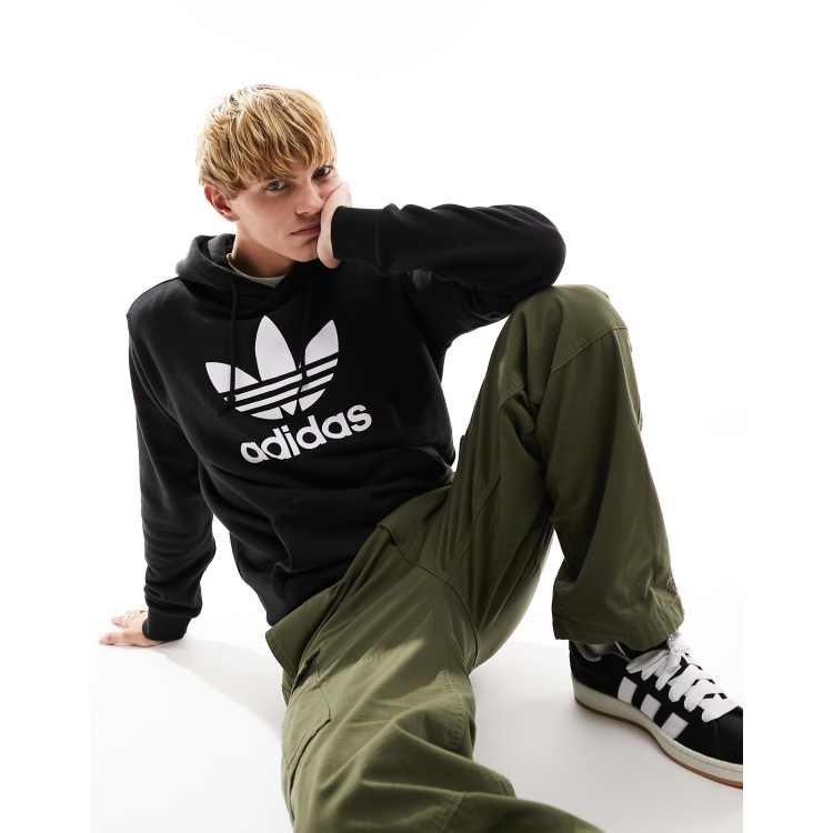 Maan Verzending Pessimist adidas Originals Trefoil hoodie in black | ASOS