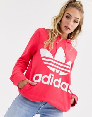 adidas trefoil hoodie pink spirit