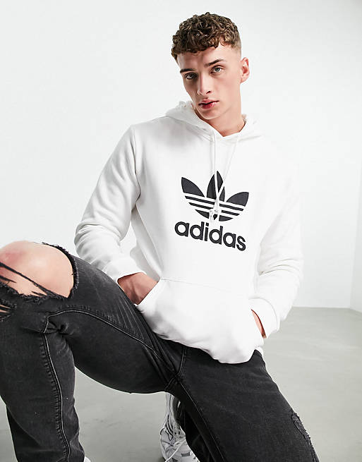 adidas Originals Trefoil hoodie in white | ASOS