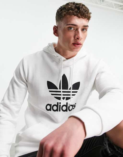 White adidas store pullover hoodie