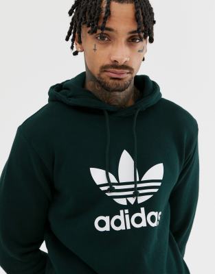 adidas trefoil hoodie green night