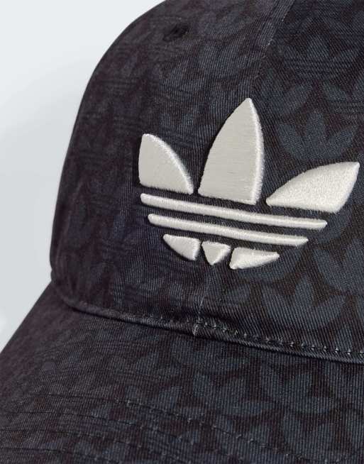 adidas Originals Trefoil Kappe in Schwarz WolkenweiB mit Dreiblatt Monogramm ASOS