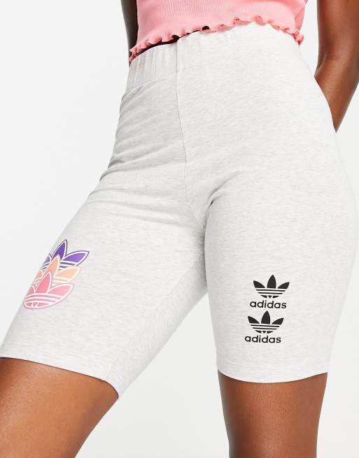 adidas Originals Trefoil legging shorts in gray