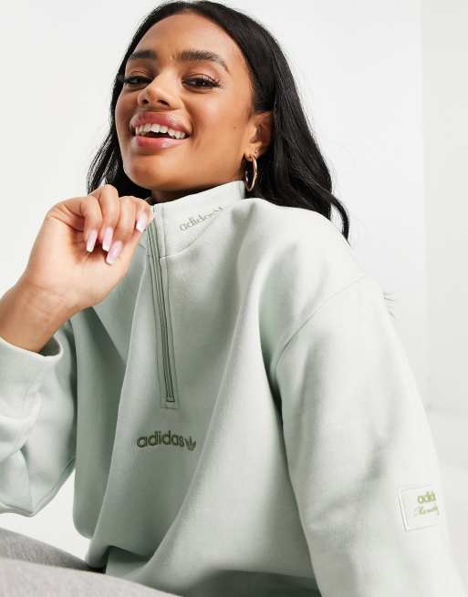 Adidas trefoil mint outlet womens hoodie