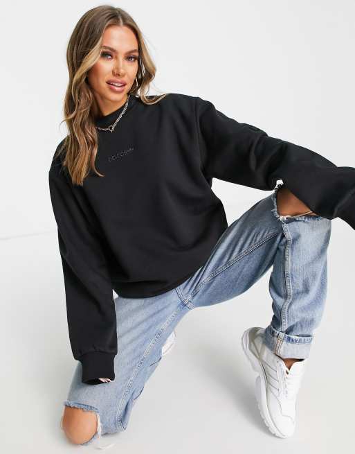 adidas Originals – Trefoil Linear – Czarna bluza dresowa z logo