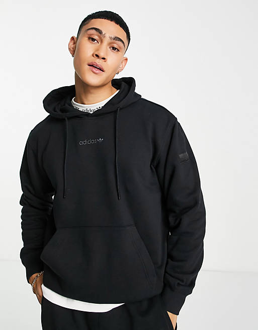 adidas Originals 'Trefoil Linear' hoodie in black with arm patch | ASOS