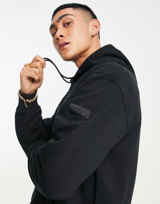 adidas Originals 'Trefoil Linear' premium hoodie in black with arm