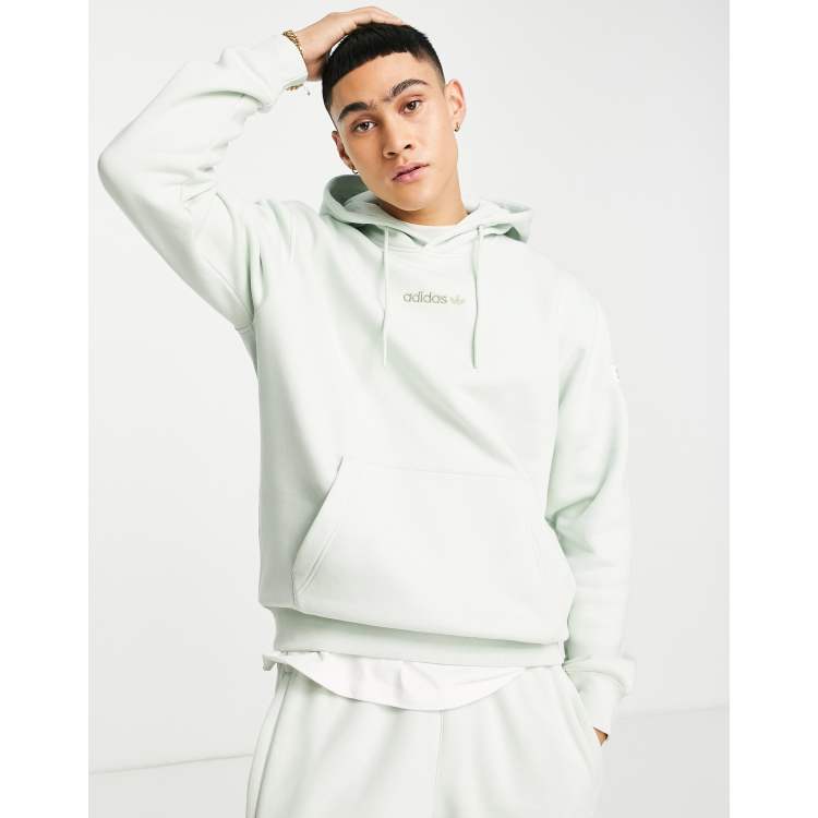 adidas Originals Trefoil Linear premium hoodie in linen green with arm patch ASOS