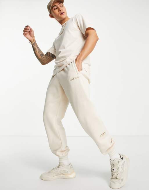 adidas Originals - 'Trefoil Linear' - Premium joggingbroek in beige met patch op de pijp