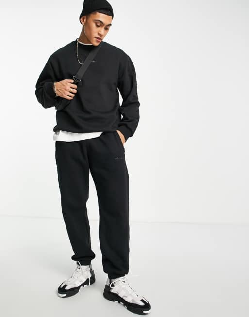 adidas Originals Trefoil Linear sweatpants with patch | black leg ASOS in