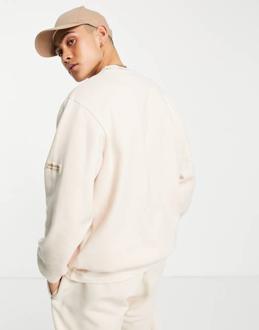 adidas originals trefoil oversized sweatshirt in cream