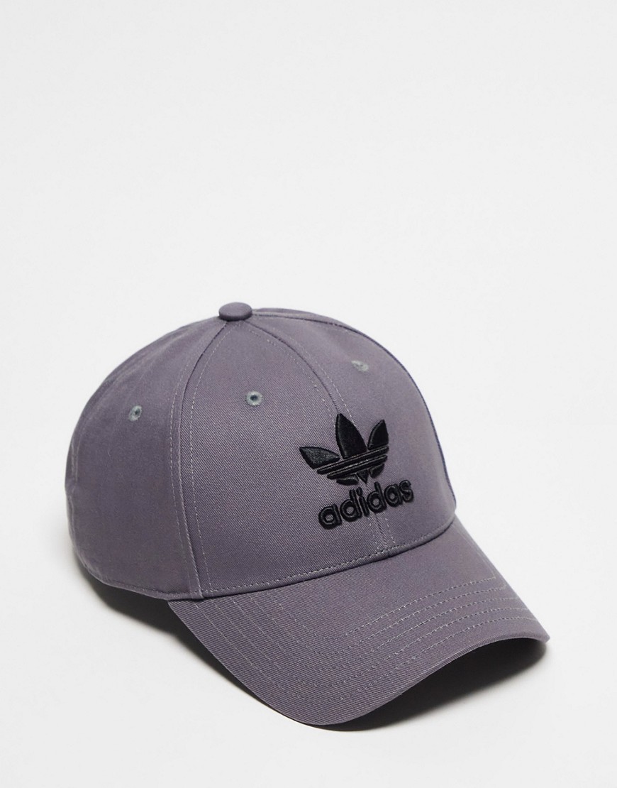 adidas Originals trefoil logo baseball cap in grey