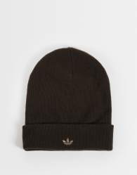 adidas Originals trefoil logo beanie in brown
