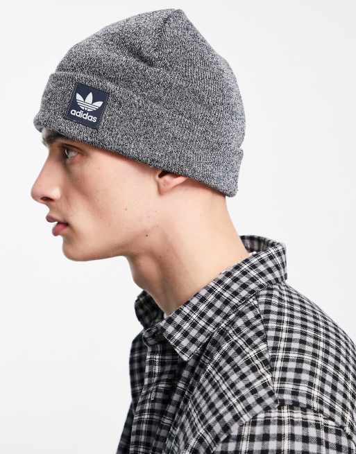 adidas Originals Trefoil logo beanie in gray