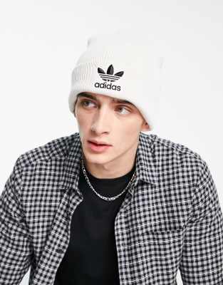 adidas Originals Trefoil logo beanie in off white | ASOS