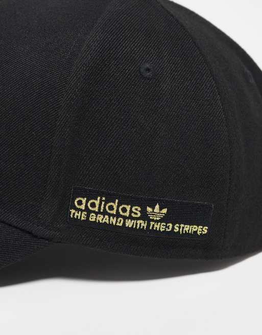 Adidas Black Suede Black Hat with Gold Emblem adidas Men main image 4
