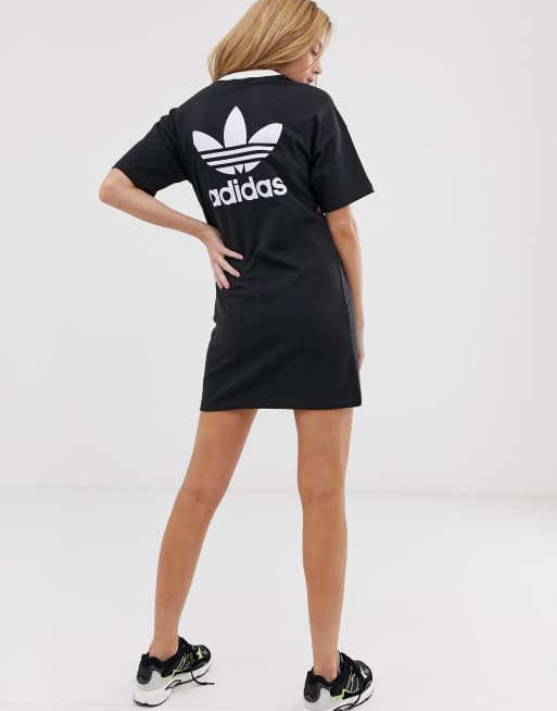 Adidas originals trefoil store logo dress in black