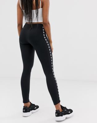 adidas originals trefoil logo print legging in black