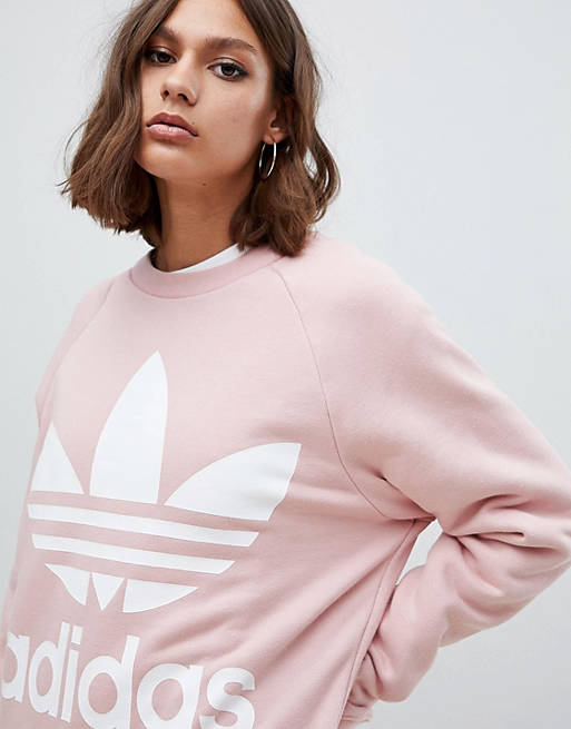 zonde liberaal Kilometers adidas Originals Trefoil Logo Sweatshirt In Pink | ASOS