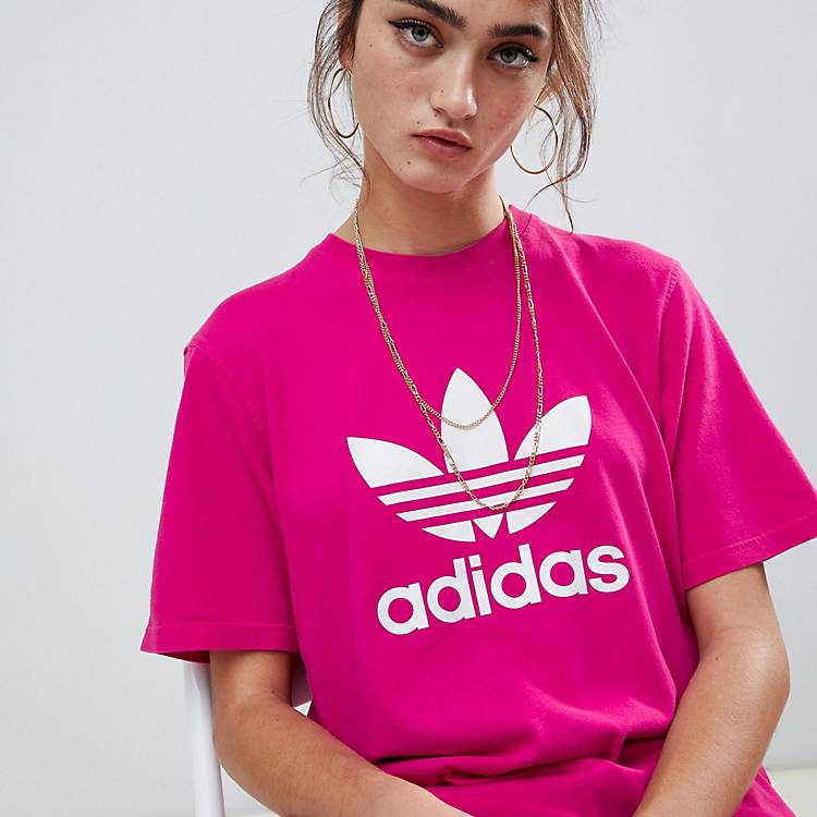 adidas Originals Trefoil Logo T-Shirt In Pink | ASOS