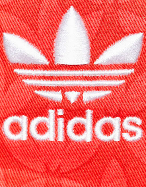 adidas Originals Trefoil Monogram bucket hat in red
