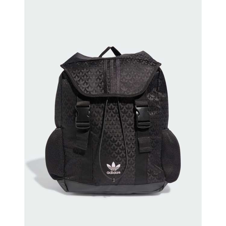 adidas Originals Trefoil monogram jacquard backpack in black