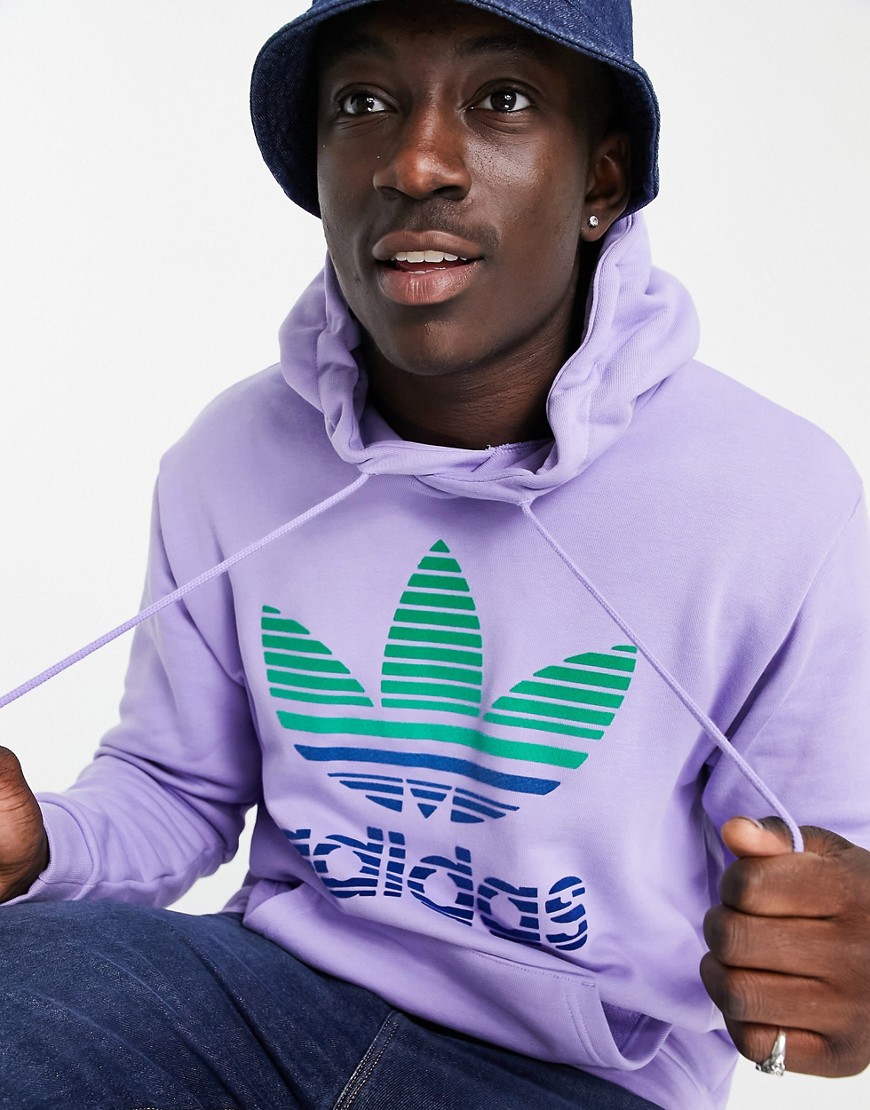 Adidas Originals Trefoil Logo Hoodie In Lilac-purple