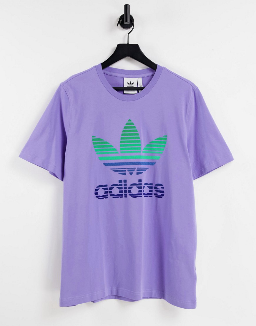Adidas Originals Trefoil Ombre T Shirt In Lilac-purple